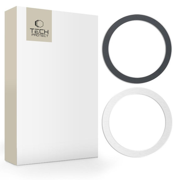 Magnetic MagSafe ring MagMat MagSafe 2-PACK Black &, silver, Tech-Protect