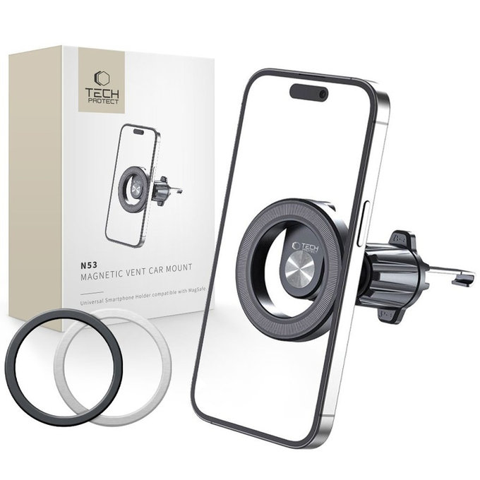 Car mount N53 Magnetic MagSafe Vent, black, Tech-Protect