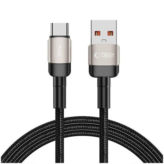 Cable Ultraboost Evo USB-C Cable 100W/5A 200cm, Titanium, Tech-Protect