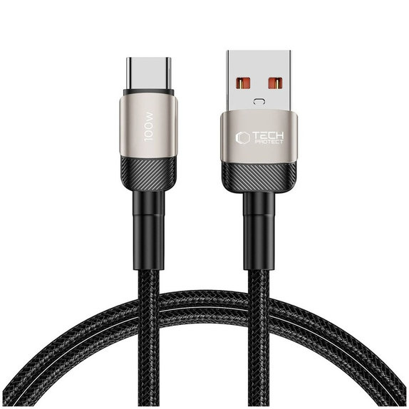 Cable Ultraboost Evo USB-C Cable 100W/5A 100cm, Titanium, Tech-Protect