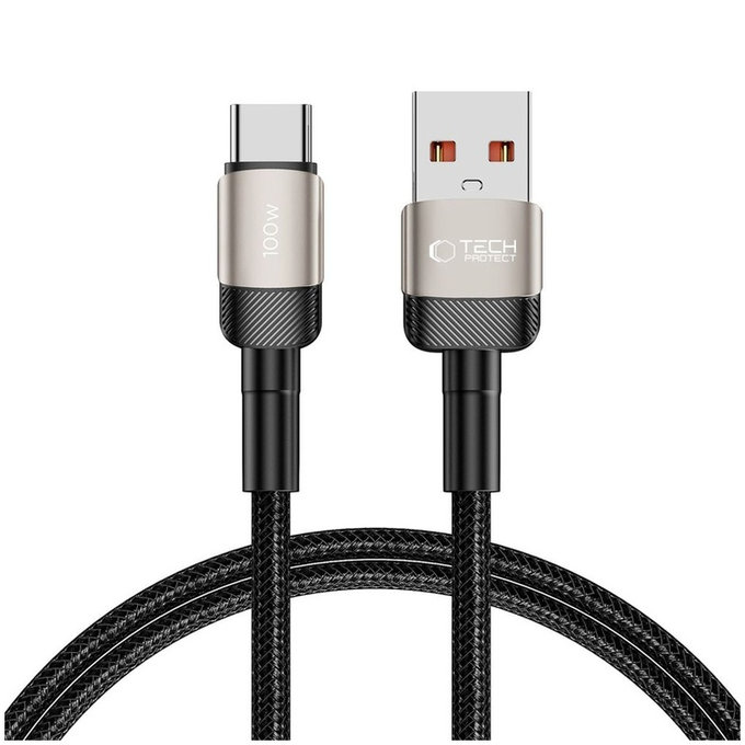 Cable Ultraboost Evo USB-C Cable 100W/5A 100cm, Titanium, Tech-Protect