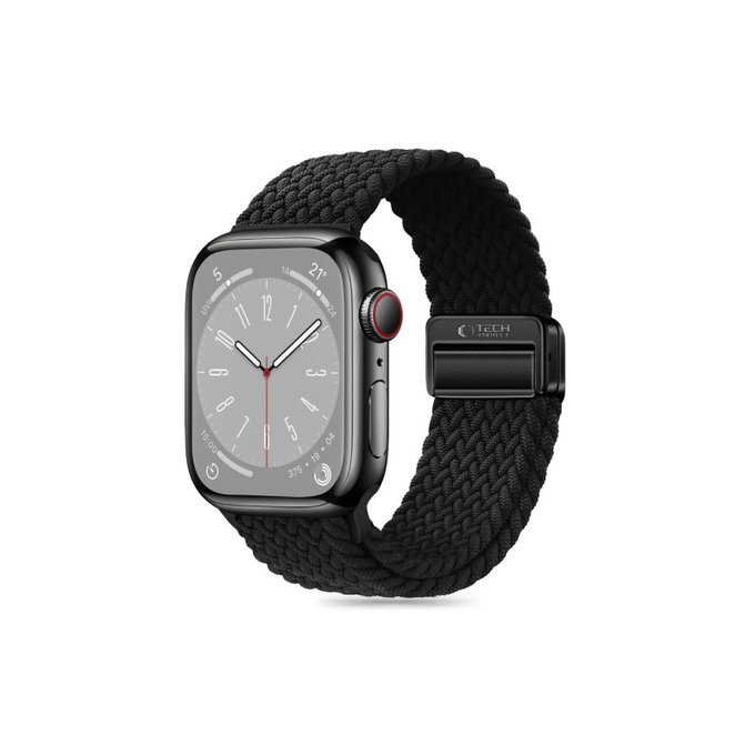 Strap Nylonmag for Apple Watch 8 / 9 / 10 / 11 / Se / Ultra (44 / 45 / 46 / 49 mm), black, Tech-Protect