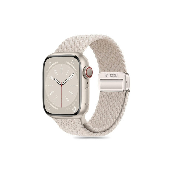 Strap Nylonmag for Apple Watch 8 / 9 / 10 / 11 / Se (40 / 41 / 42 mm), Natural Titanium, Tech-Protect