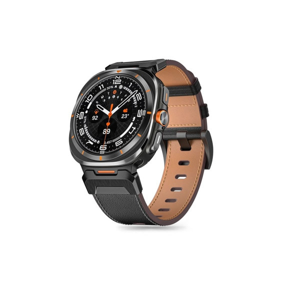 Strap Delta Pro for Samsung Watch Ultra 1 / 2 2024-2026 (47 mm) Leather, black, Tech-Protect