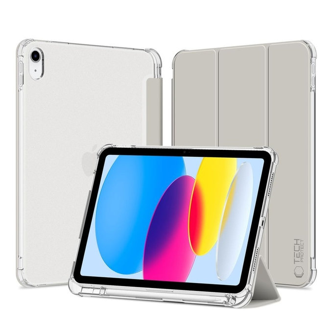 Case Sc Pen Hybrid for iPad 10.9" 10 / 2022 / 11" 11 / 2025, Crystal Silver, Tech-Protect
