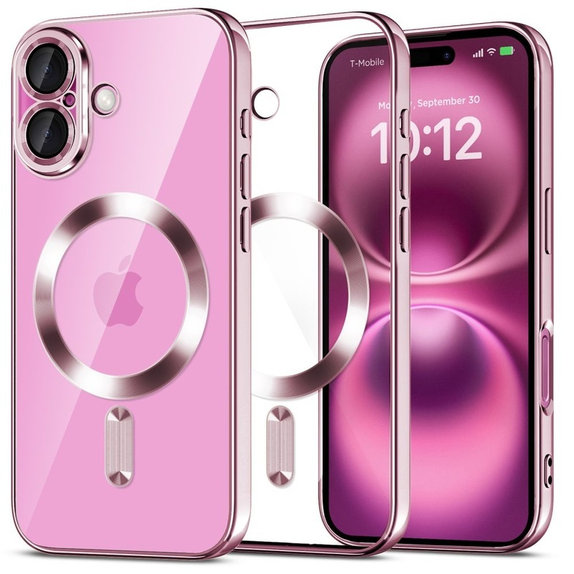 Case MagFlex MagSafe for iPhone 16 Shiny Rose, Tech-Protect