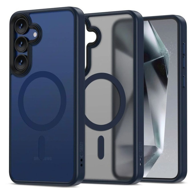 Case MagMat MagSafe for Samsung S25, Matte Navy, Tech-Protect