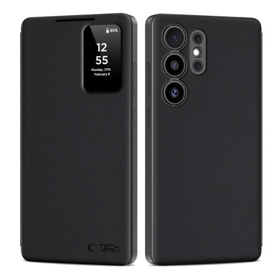 Case Smart Wallet for Samsung S25 Ultra, Matte Black, Tech-Protect