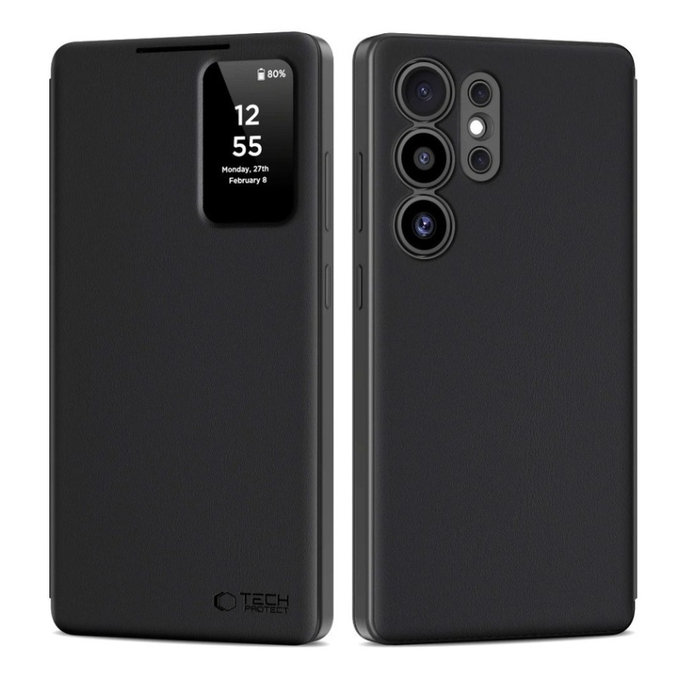 Case Smart Wallet for Samsung S25 Ultra, Matte Black, Tech-Protect