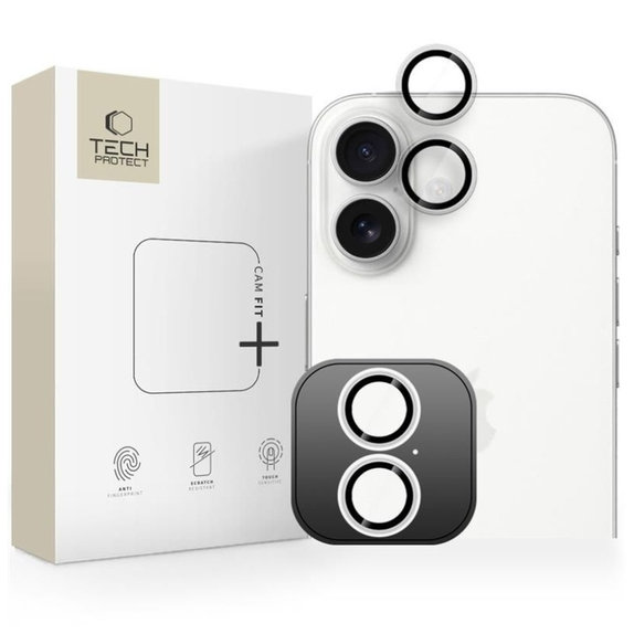 Camera lens protector Camring Fit+ for iPhone 16 / 16 Plus / 17, clear, Tech-Protect