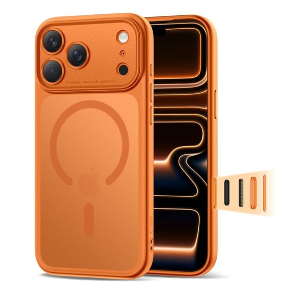 Case MagPeak MagSafe CC for iPhone 17 Pro, Matte Cosmic Orange, Tech-Protect