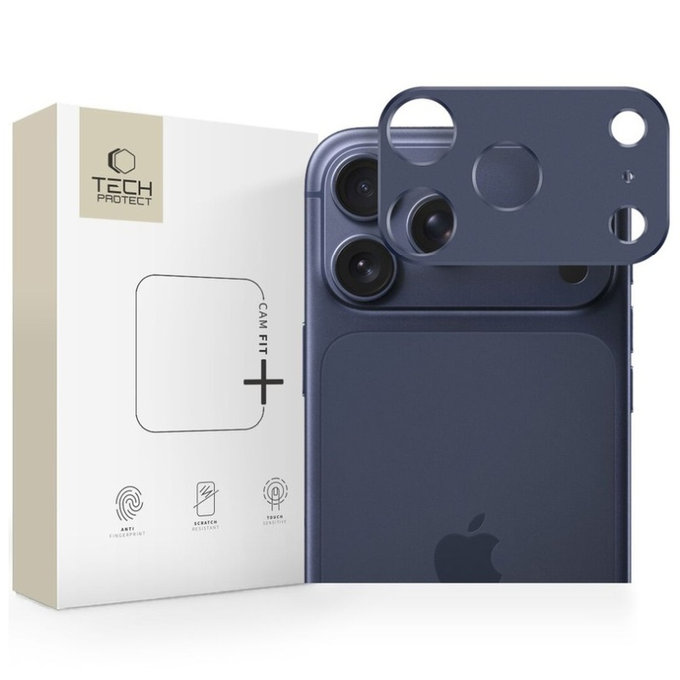 Camera lens protector Camalloy Fit+ for iPhone 17 Pro, Deep Blue, Tech-Protect