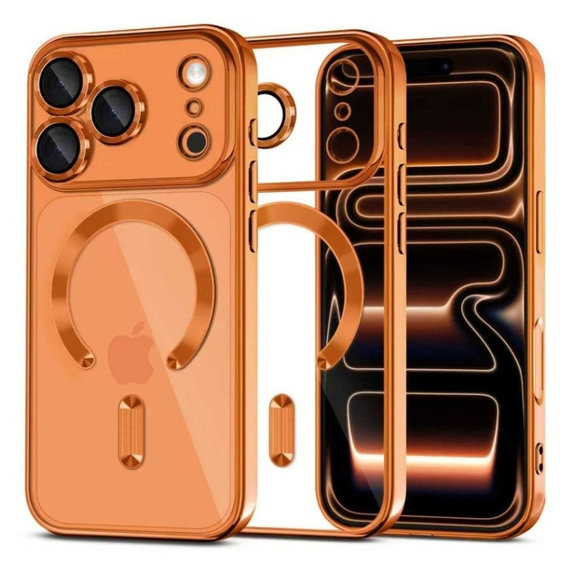Case MagFlex MagSafe for iPhone 17 Pro, Shiny Cosmic Orange, Tech-Protect
