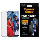 Tempered Glass UWF 2-Way Privacy with Applicator for iPhone 18 Pro Max, Black, PanzerGlass