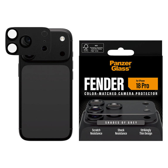 Fender Camera Lens Protector for iPhone 18 Pro, Shades of Grey, PanzerGlass