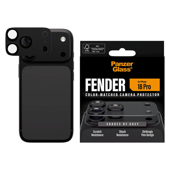 Fender Camera Lens Protector for iPhone 18 Pro, Shades of Grey, PanzerGlass