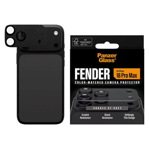 Fender Camera Lens Protector for iPhone 18 Pro Max, Shades of Grey, PanzerGlass