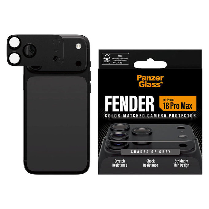 Fender Camera Lens Protector for iPhone 18 Pro Max, Shades of Grey, PanzerGlass