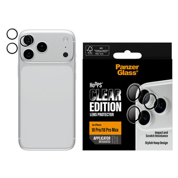 Camera Lens Protector Hoops for iPhone 18 Pro/18 Pro Max, Clear, PanzerGlass
