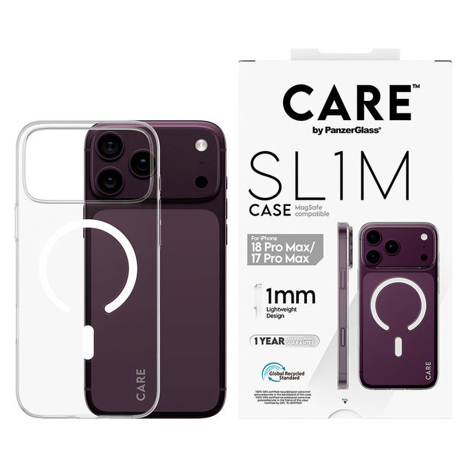 Case SL1M with MagSAFE for iPhone 18 Pro Max/17 Pro Max/16e, Transparent, PanzerGlass