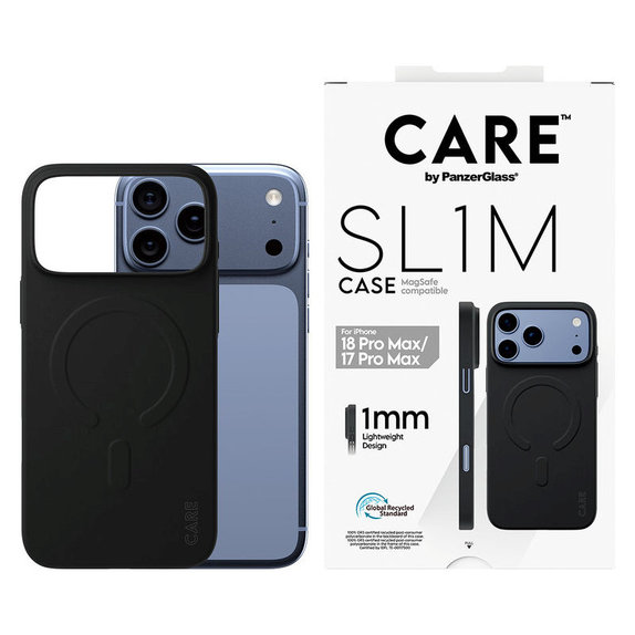 Case SL1M with MagSAFE for iPhone 18 Pro Max/17 Pro Max/16e, Black, PanzerGlass