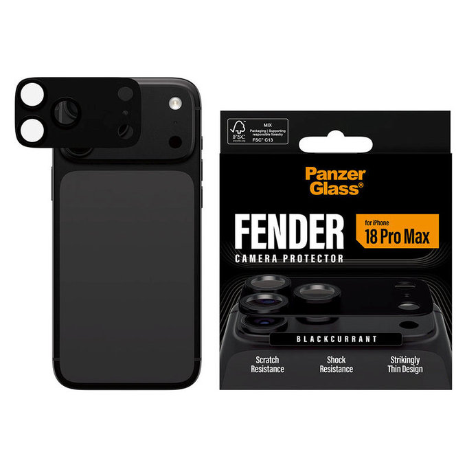Fender Camera Lens Protector for iPhone 18 Pro Max, Black Currant Currant, PanzerGlass
