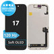 Display Soft OLED 120Hz for iPhone 17, Touch Screen with Frame, FixPremium PRO