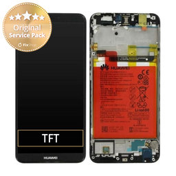 Huawei P Smart FIG-L31 - LCD Display + Touch Screen + Frame + Battery (Black) - 02351SVJ, 02351SVD, 02351SVK Genuine Service Pack