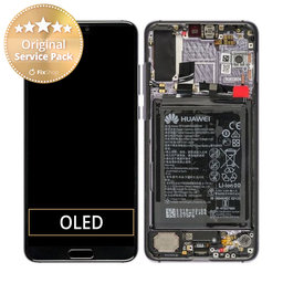 Huawei P20 Pro CLT-L29, CLT-L09 - LCD Display + Touch Screen + Frame + Battery (Twilight) - 02351WTU Genuine Service Pack