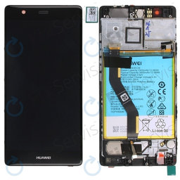 Huawei P9 Plus - LCD Display + Touch Screen + Frame + Battery (Black) - 02350SUS, 02350VXU Genuine Service Pack