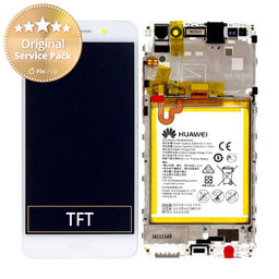 Huawei Y6 II CAM-L21 - LCD Display + Touch Screen + Frame + Battery (White) - 02350VRS Genuine Service Pack