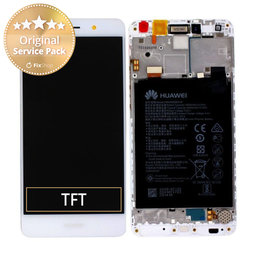 Huawei Y7 Dual - LCD Display + Touch Screen + Frame + Battery 4000mAh (Silver) - 02351GJV Genuine Service Pack