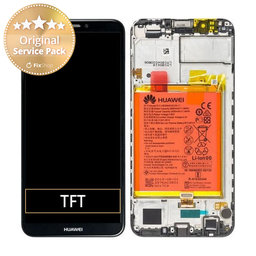 Huawei Y7 Prime (2018) - LCD Display + Touch Screen + Frame + Battery (Black) - 02351USA Genuine Service Pack