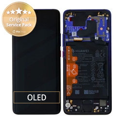 Huawei Mate 20 Pro - LCD Display + Touch Screen + Frame + Battery (Twilight) - 02352GGC Genuine Service Pack