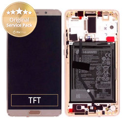 Huawei Mate 10 - LCD Display + Touch Screen + Frame + Battery (Pink Gold) - 02351QSF Genuine Service Pack
