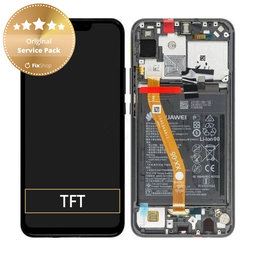 Huawei P Smart Plus (Nova 3i) - LCD Display + Touch Screen + Frame + Battery (Black) - 02352BUE Genuine Service Pack