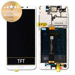 Huawei Honor 7S - LCD Display + Touch Screen + Frame + Battery (White) - 02351XHT Genuine Service Pack