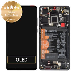 Huawei P30 - LCD Display + Touch Screen + Frame + Battery (Black) - 02352NLL, 02354HLT, 0254HMG Genuine Service Pack
