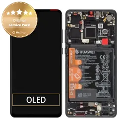 Huawei P30 - LCD Display + Touch Screen + Frame + Battery (Black) - 02352NLL, 02354HLT, 0254HMG Genuine Service Pack