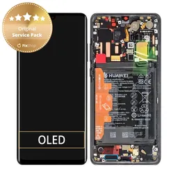 Huawei P30 Pro, P30 Pro 2020 - LCD Display + Touch Screen + Frame + Battery (Black) - 02352PBT, 02355UMW, 02354NAK, 02355UNB Genuine Service Pack
