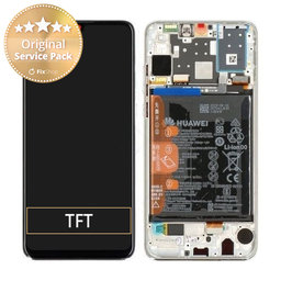 Huawei P30 Lite - LCD Display + Touch Screen + Frame + Battery (Pearl White) - 02352RQC Genuine Service Pack