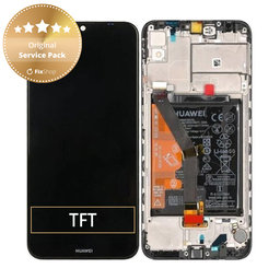 Huawei Y6 (2019) - LCD Display + Touch Screen + Frame + Battery (Midnight Black) - 02352LVM, 02352LVN Genuine Service Pack