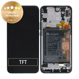 Huawei P Smart Z, Y9 Prime (2019) - LCD Display + Touch Screen + Frame + Battery (Midnight Black) - 02352RRF Genuine Service Pack