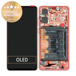 Huawei P30 - LCD Display + Touch Screen + Frame + Battery (Amber Sunrise) - 02352NLQ, 02353UBW, 02354HRG Genuine Service Pack