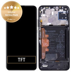 Huawei P40 lite - LCD Display + Touch Screen + Frame + Battery (Midnight Black) - 02353KFU Genuine Service Pack