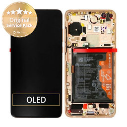 Huawei P40 - LCD Display + Touch Screen + Frame + Battery (Blush Gold) - 02353MFV Genuine Service Pack