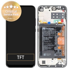 Huawei P40 Lite E - LCD Display + Touch Screen + Frame + Battery (Midnight Black) - 02353FMW Genuine Service Pack