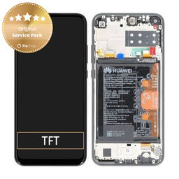 Huawei P40 Lite E - LCD Display + Touch Screen + Frame + Battery (Midnight Black) - 02353FMW Genuine Service Pack