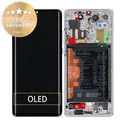 Huawei P30 Pro, P30 Pro 2020 - LCD Display + Touch Screen + Frame + Battery (Silver Frost) - 02353SBC Genuine Service Pack