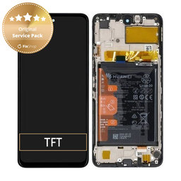 Huawei P smart (2021), Honor 10X Lite - LCD Display + Touch Screen + Frame + Battery (Midnight Black) - 02354ADC Genuine Service Pack
